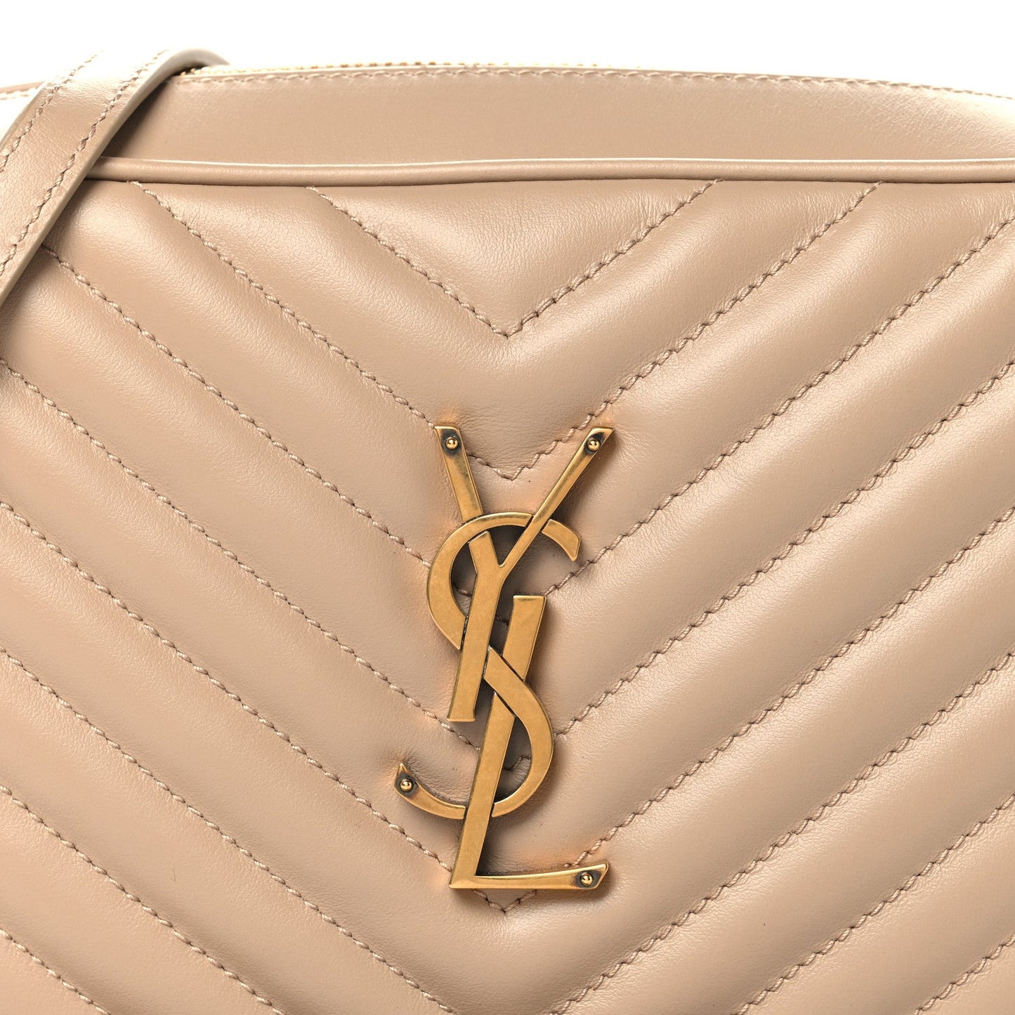 Calfskin Matelasse Monogram Lou Camera Bag Dark Beige