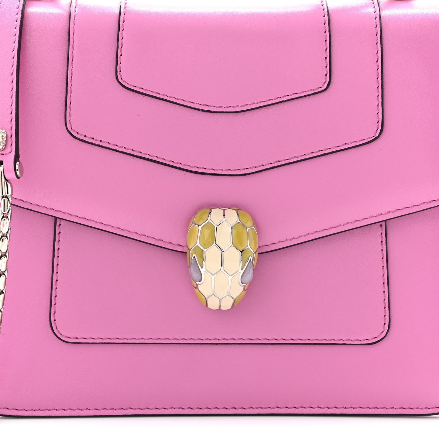 Calfskin Serpenti Forever Top Handle Pink