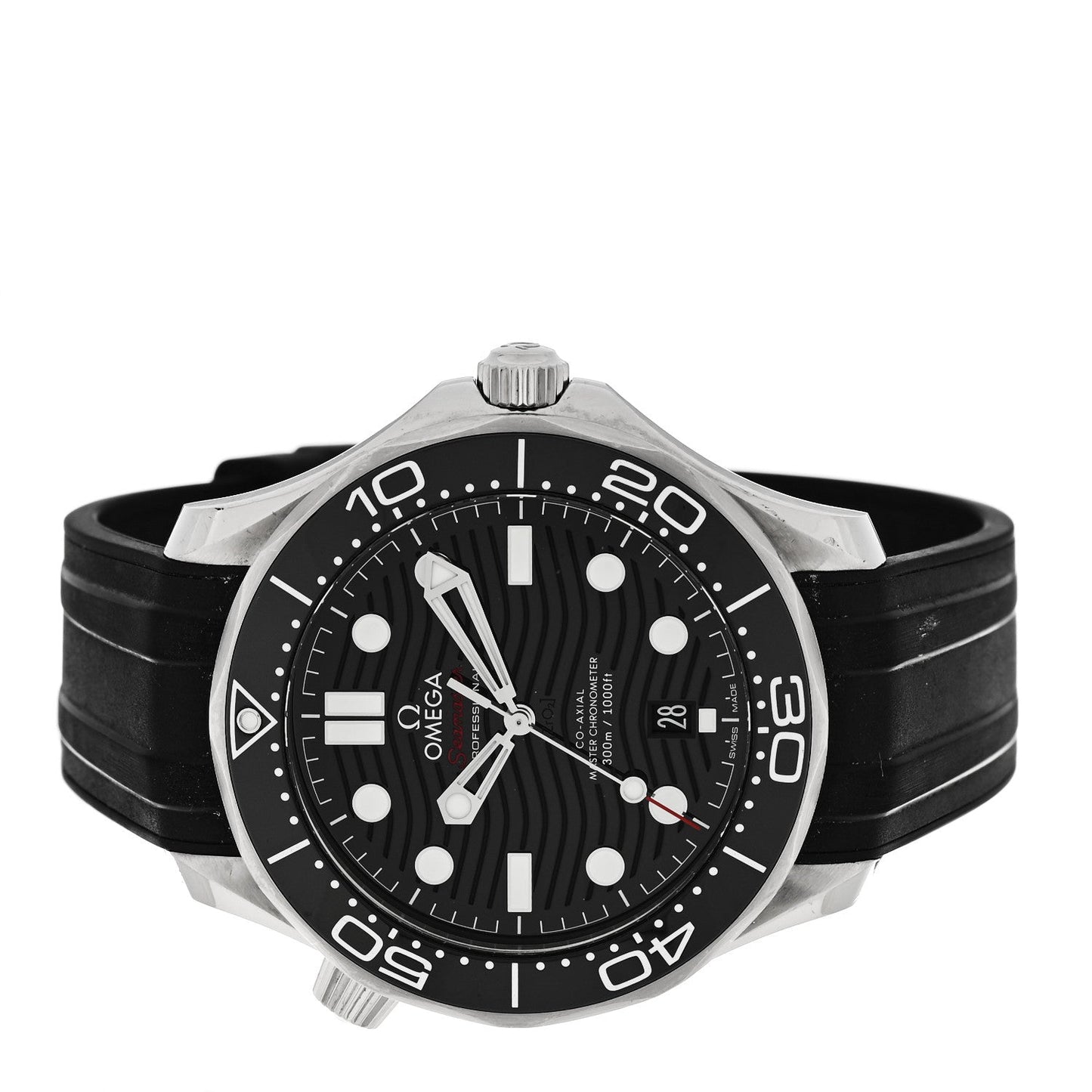 Stainless Steel Rubber 42mm Seamaster Diver 300M Co-Axial Master Chronometer Automatic Watch Black 210.32.42.20.01.001