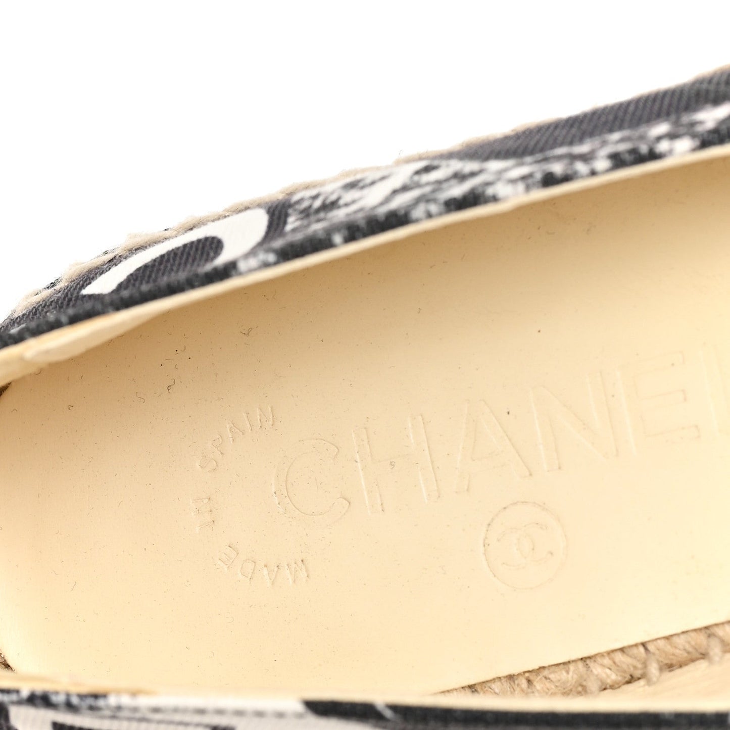 Printed Canvas Grosgrain 31 Rue Cambon Espadrilles 37 Black White