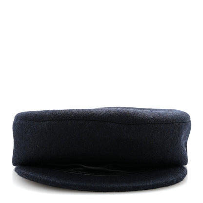Wool Calfskin Dani Cap 57 Marine Black