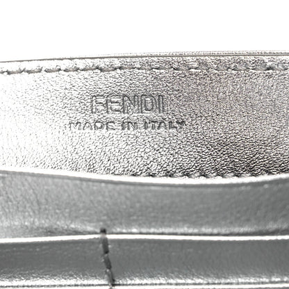 Metallic Calfskin Continental Wallet On Chain Argento
