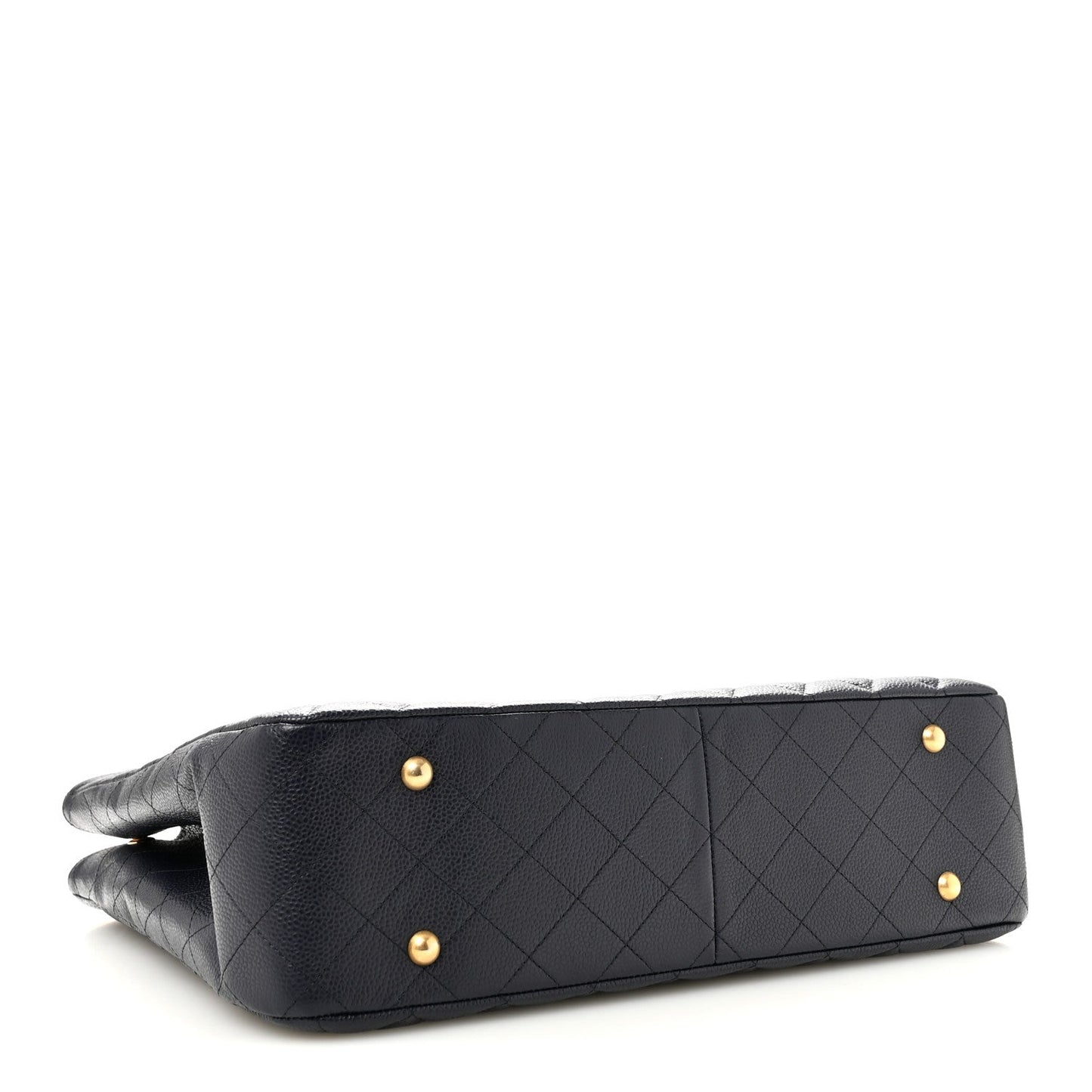Caviar Quilted Large CC Shopping Tote Navy