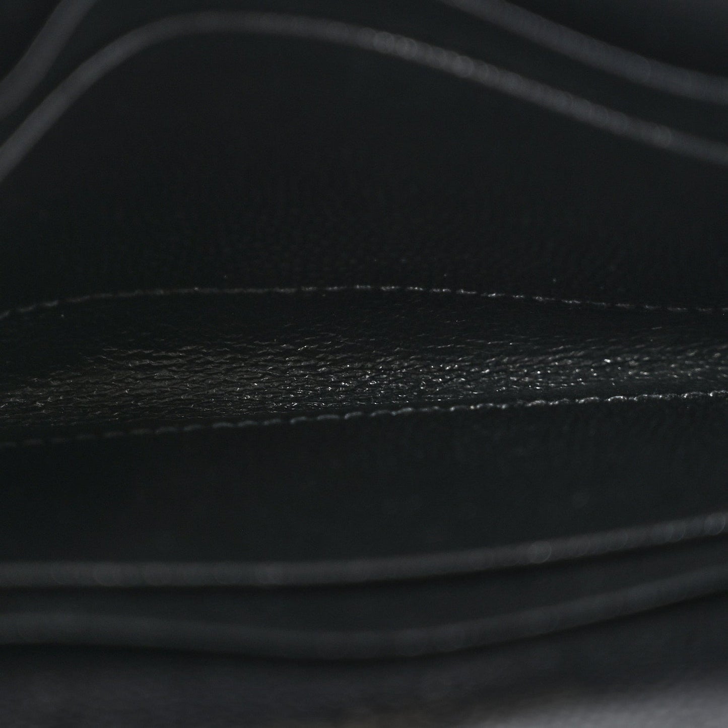 Grain De Poudre Matelasse Chevron Small Monogram Envelope Wallet Black
