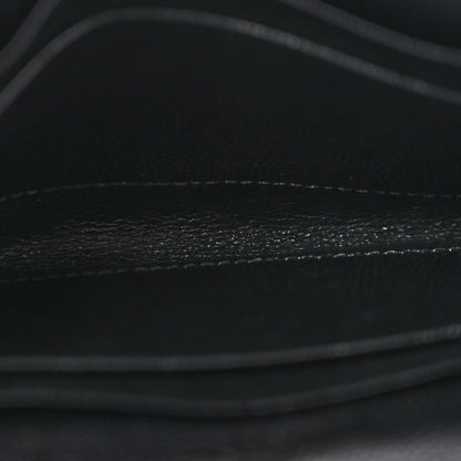 Grain De Poudre Matelasse Chevron Small Monogram Envelope Wallet Black