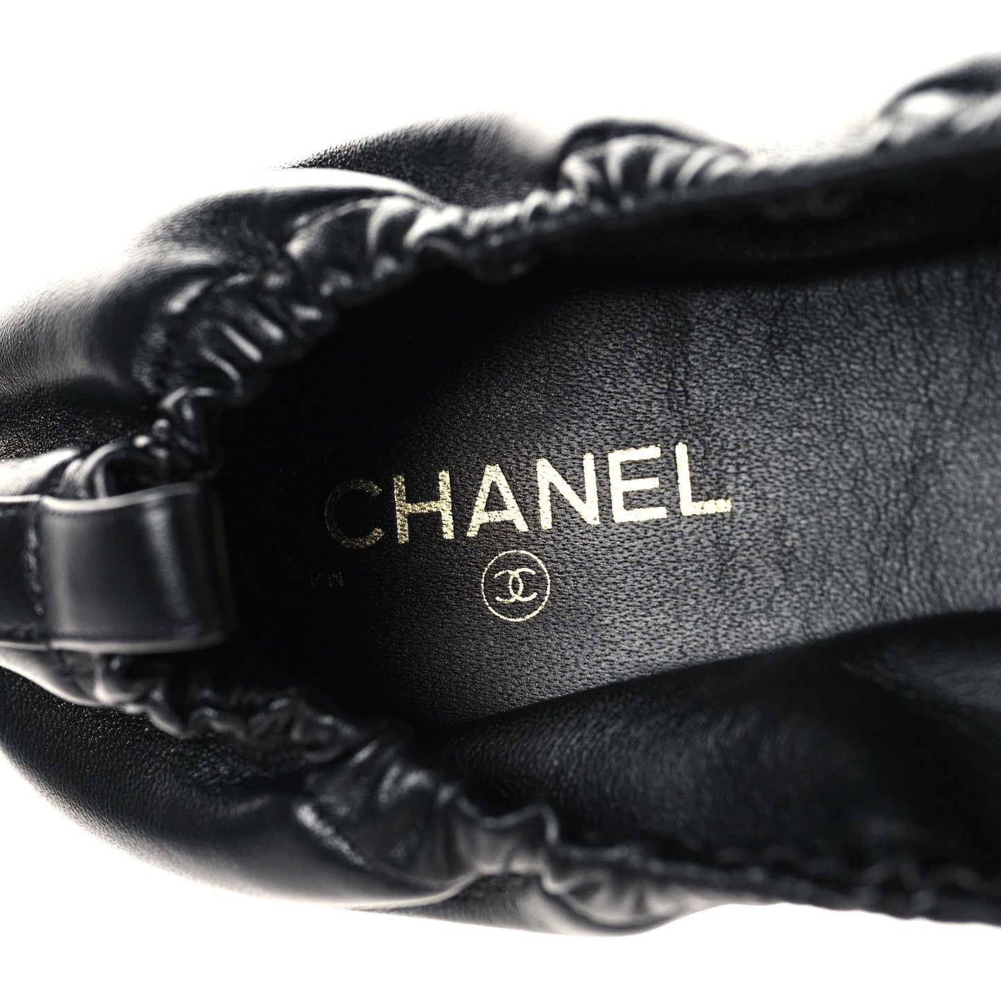 Lambskin CC Turnlock Ballerina Flats 39.5 Black