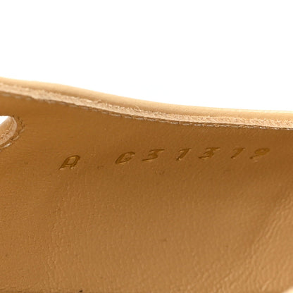 Lambskin Grosgrain Cap Toe CC Slingback Sandals 40 Beige Black