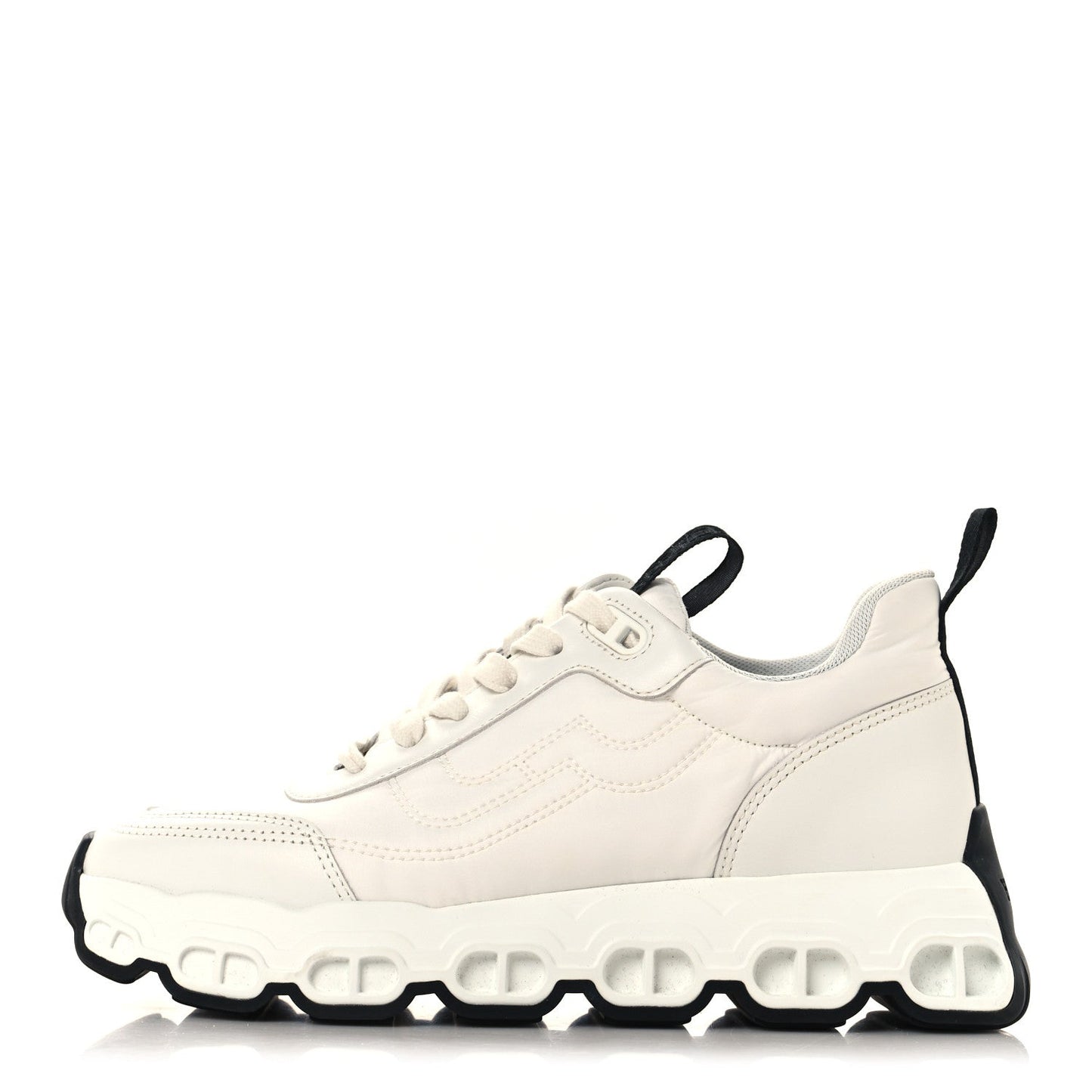 Parachute Fabric Calfskin Impulse Sneakers 36 White