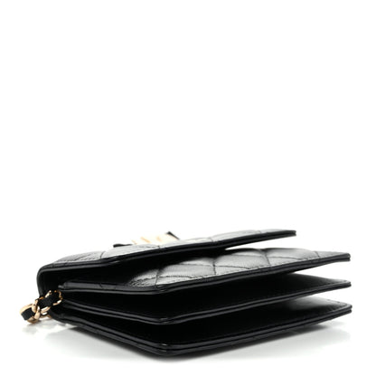 Lambskin Quilted My Chanel Lady Card Holder On Chain Black