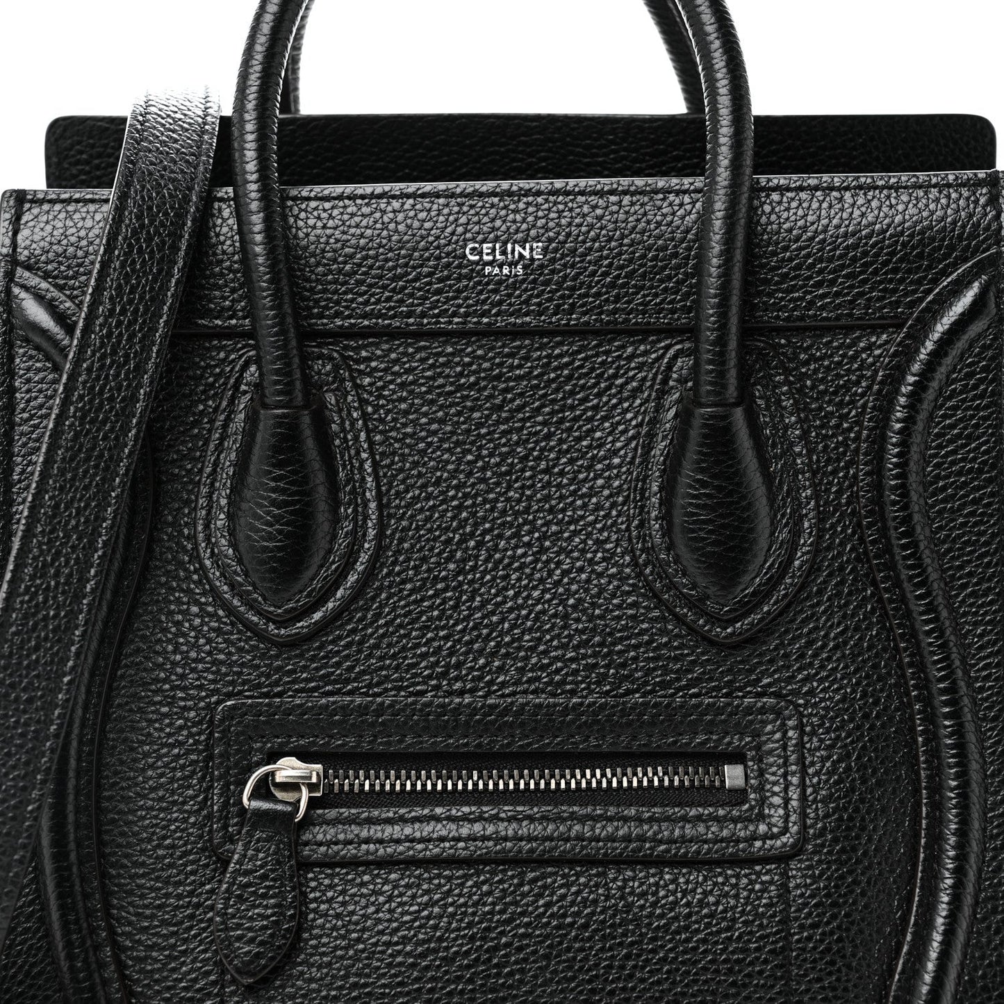 Drummed Calfskin Nano Luggage Black