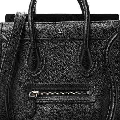 Drummed Calfskin Nano Luggage Black