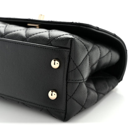 Caviar Quilted Extra Mini Coco Handle Flap Black