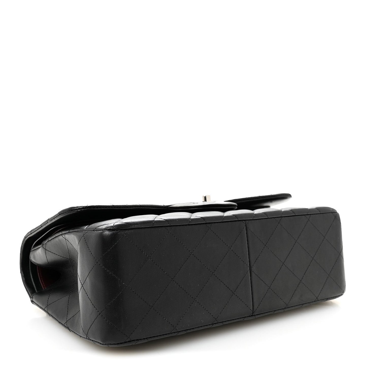 Lambskin Quilted Jumbo Double Flap Black