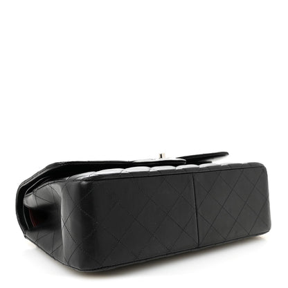 Lambskin Quilted Jumbo Double Flap Black