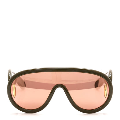 Acetate Anagram Wave Mask Sunglasses LW40108I Green