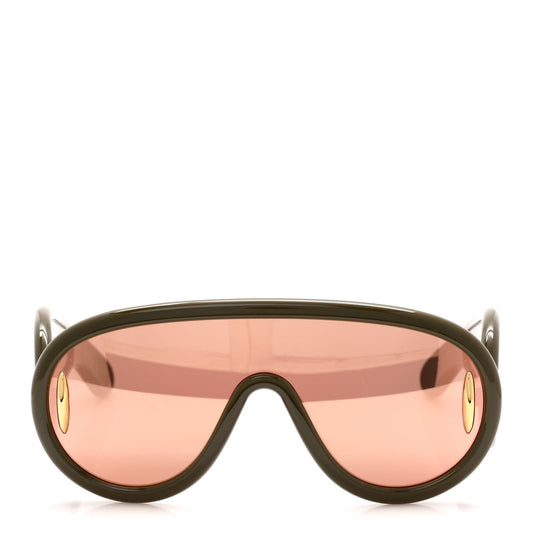Acetate Anagram Wave Mask Sunglasses LW40108I Green