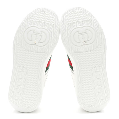 Calfskin Web Perforated Womens Platform 55mm Sneakers 36 White Bright Splash