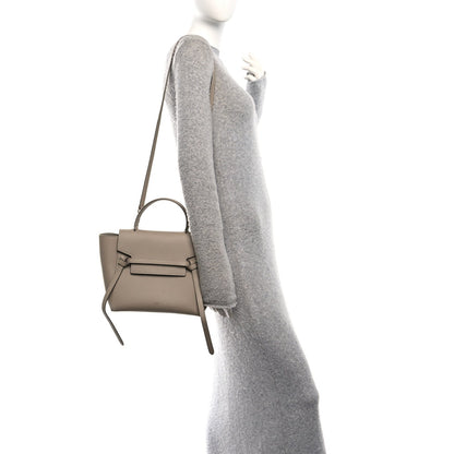 Grained Calfskin Micro Belt Bag Light Taupe