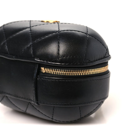 Lambskin Quilted CC Bubble Vanity Case With Chain Black