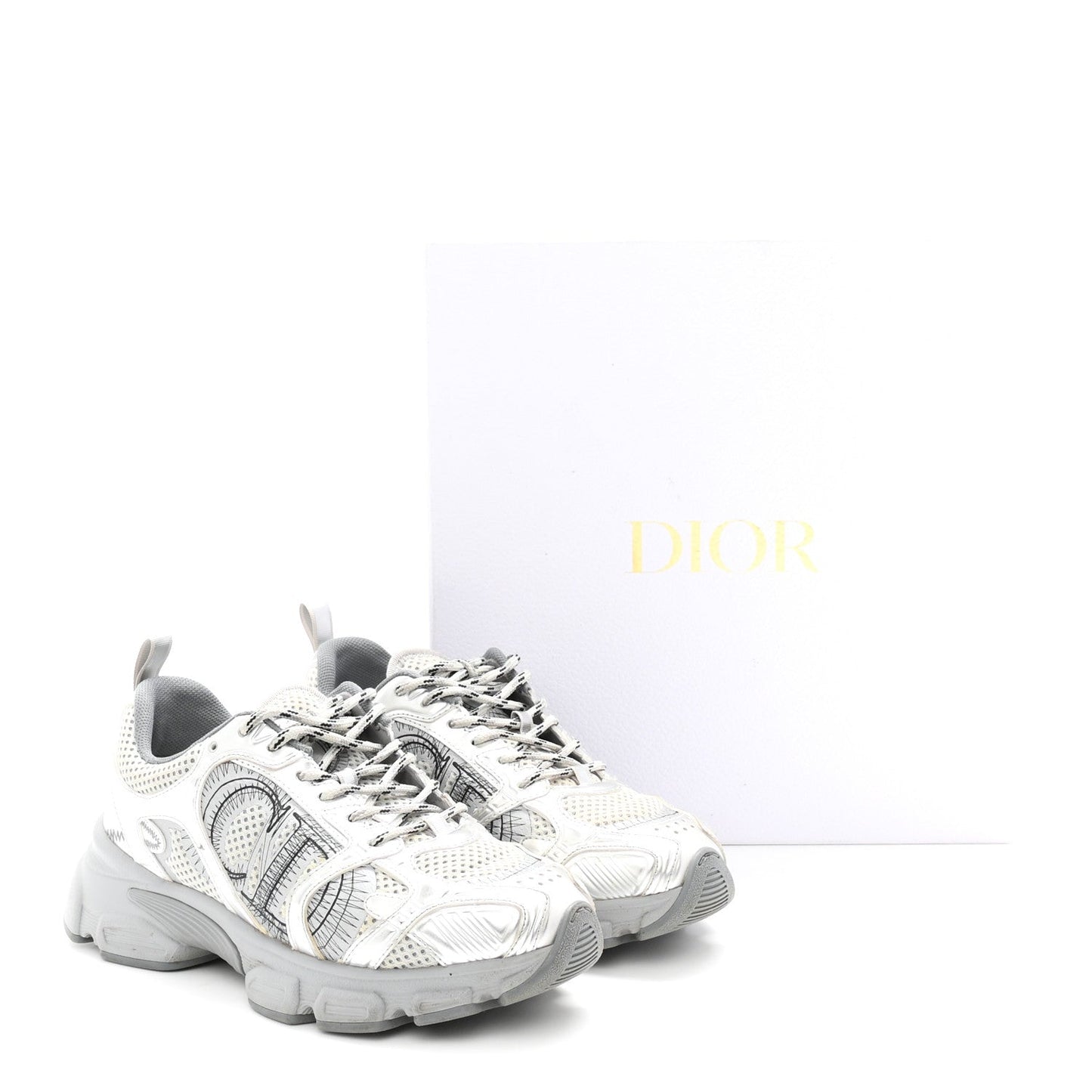 Technical Mesh Dior Chrono Sneakers 38 Silver