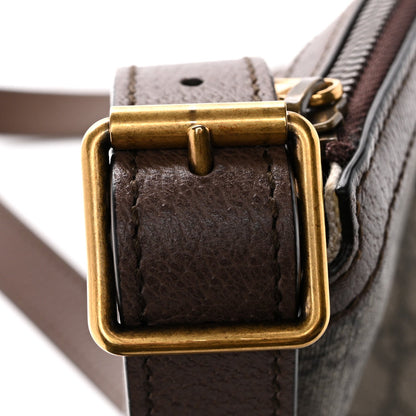GG Supreme Monogram Web Small Ophidia Half Moon Hobo Brown