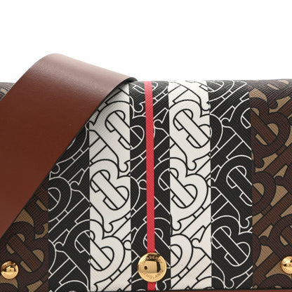 E-Canvas Monogram Stripe Hackberry Crossbody Bag Bridle Brown