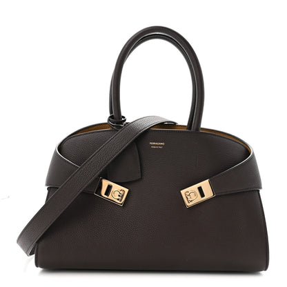 Calfskin Small Hug Bag Testa Di Moro Burnt Ocra