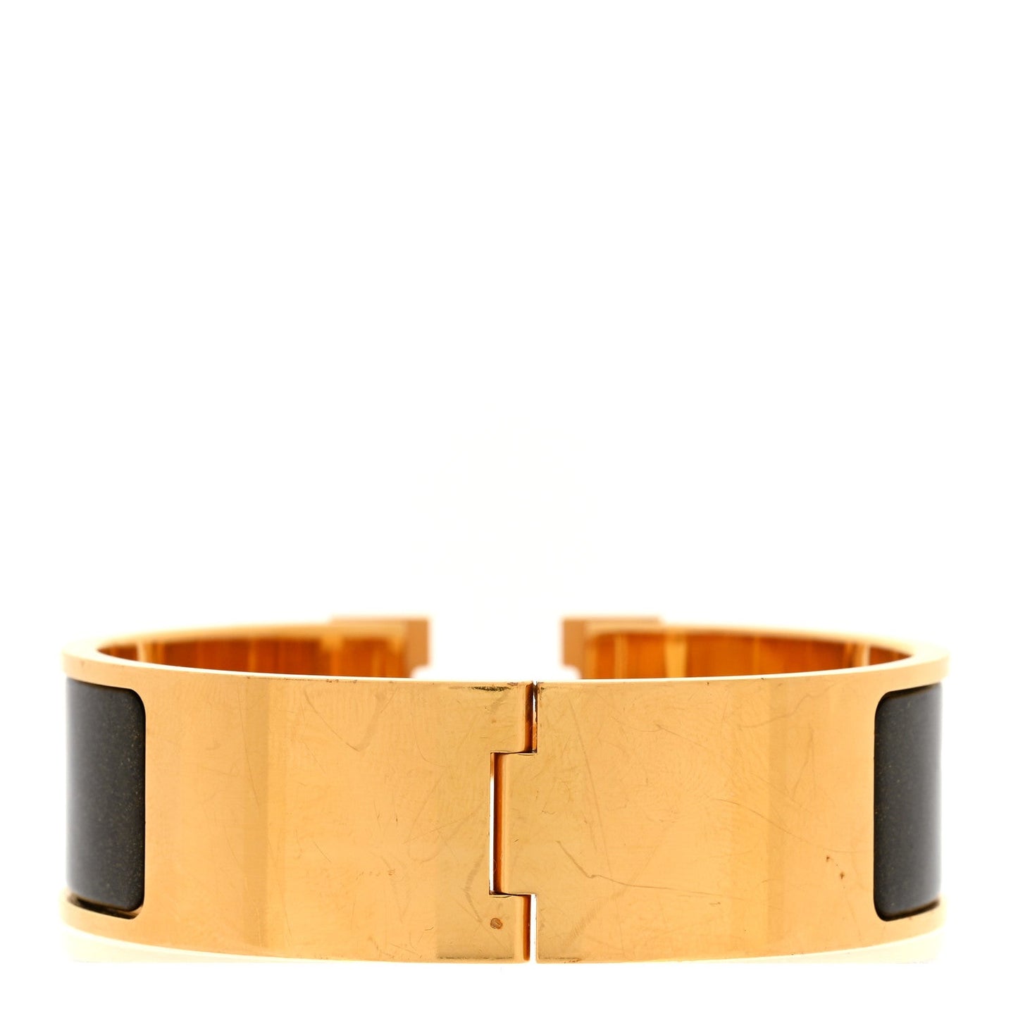 Enamel Glitter Wide Clic Clac H Bracelet GM Black Dore
