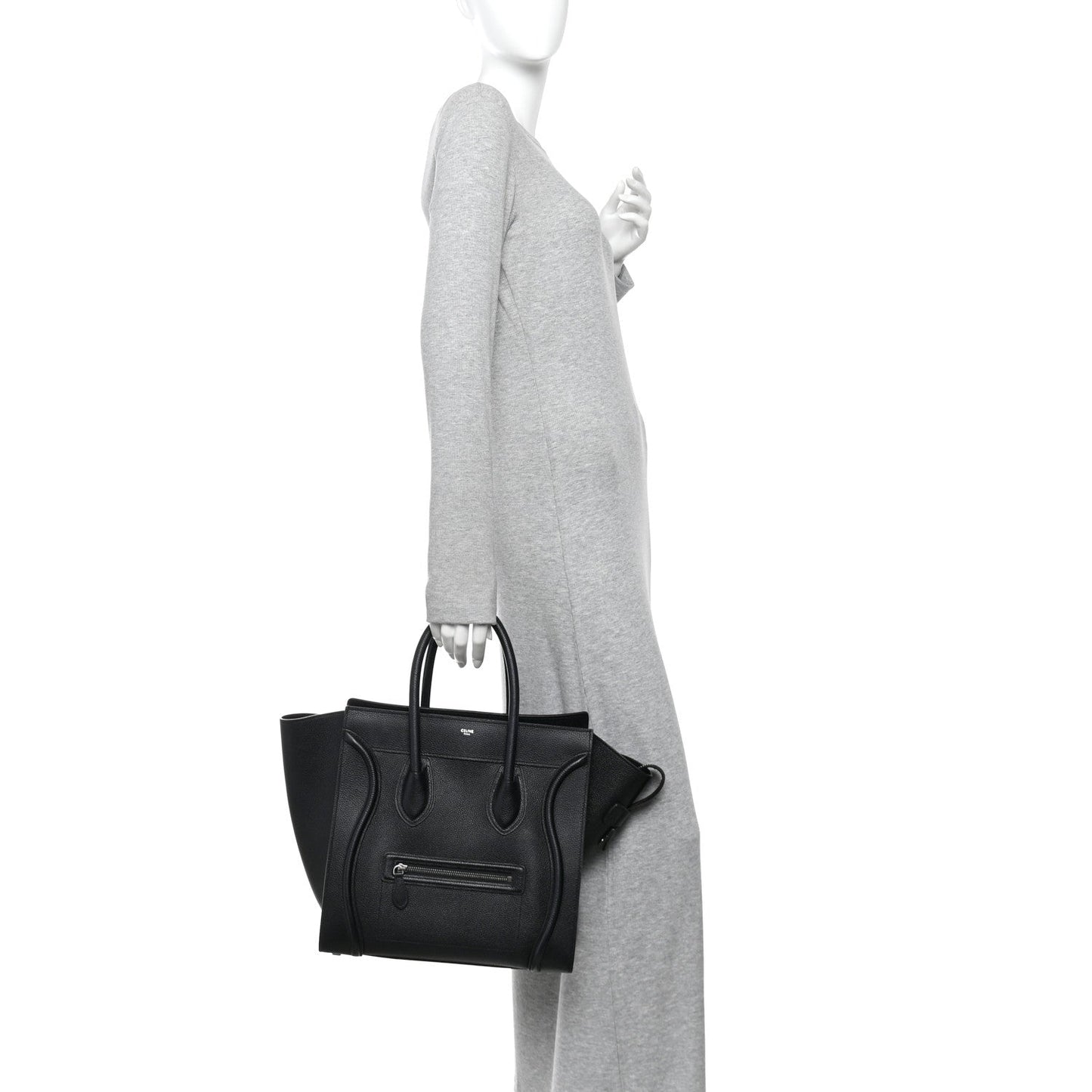 Drummed Calfskin Mini Luggage Black
