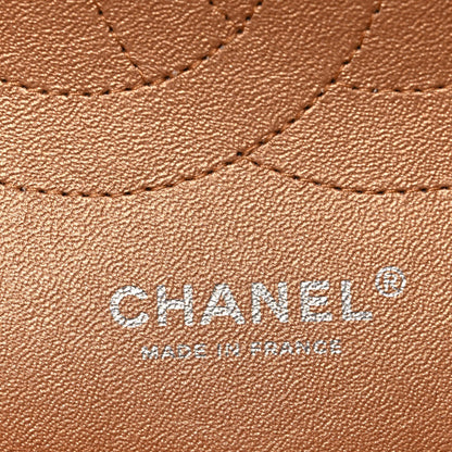 Metallic Caviar Quilted Jumbo Double Flap Copper