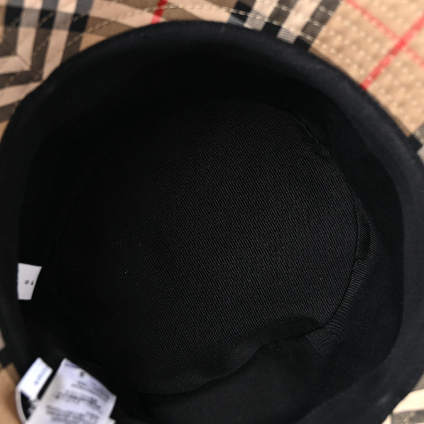Technical Cotton Vintage Check Bucket Hat S Archive Beige