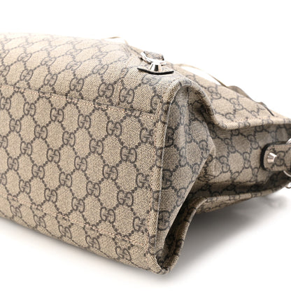 X GUCCI GG Supreme Monogram Neo Classic Silver Hardware City Beige Ebony