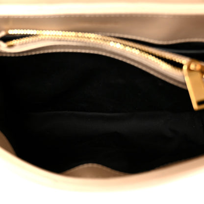 Calfskin Y Quilted Monogram Small Loulou Chain Satchel Dark Beige