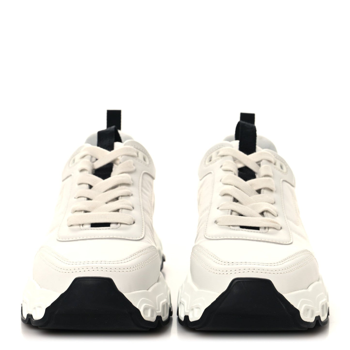 Parachute Fabric Calfskin Impulse Sneakers 36 White