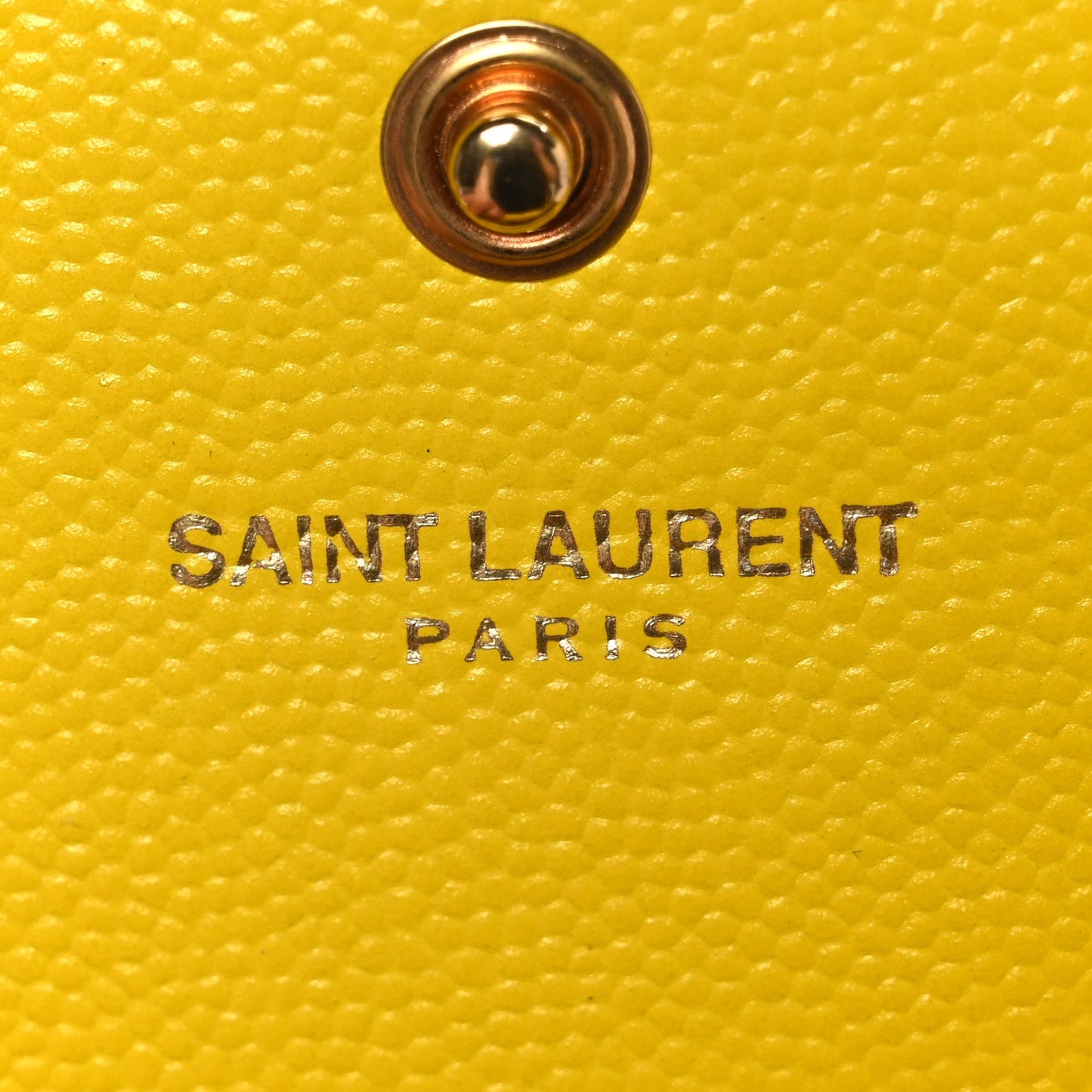 Grain De Poudre Matelasse Chevron Monogram Chain Wallet Yellow