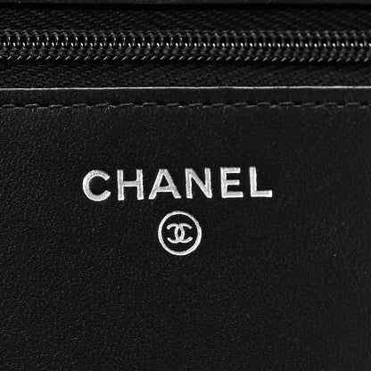 Lambskin Studded Wallet On Chain WOC Black