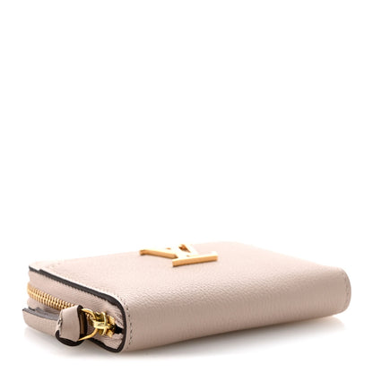 Calfskin Lockme Zippy Coin Purse Greige