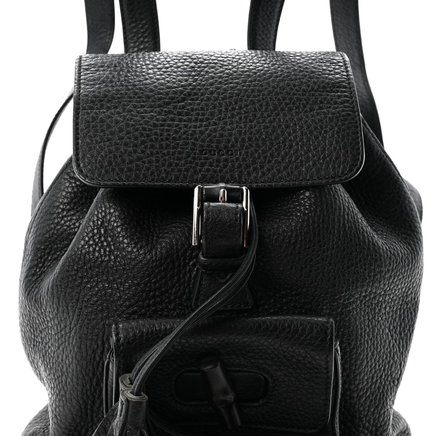 Calfskin Small Bamboo Backpack Black