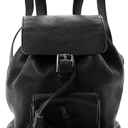 Calfskin Small Bamboo Backpack Black