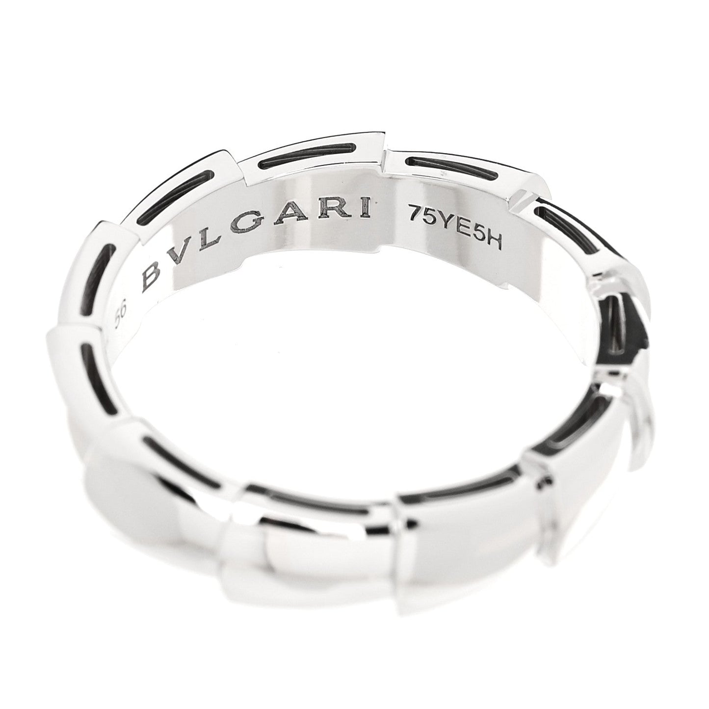 18K White Gold Serpenti Viper Thick Wedding Band Ring  56 7.5