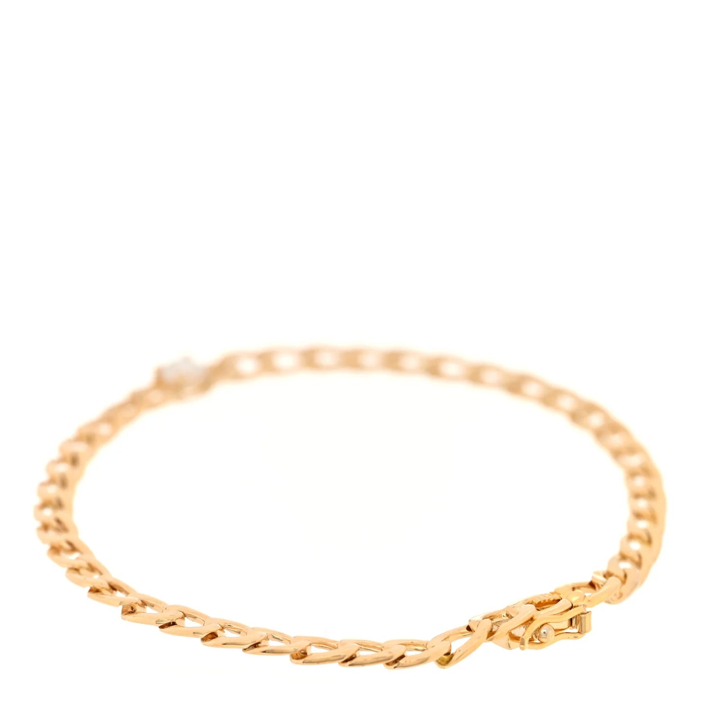 Anita Ko 18K Yellow Gold Diamond Round Center Medium Cuban Link Bracelet