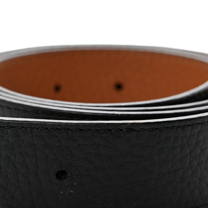 Taurillon Calfskin 30mm LV Initiales Reversible Belt 80 32 Black