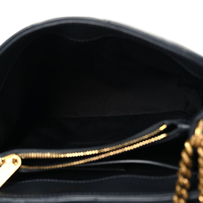 Calfskin Y Quilted Monogram Small Loulou Chain Satchel Dark Smog