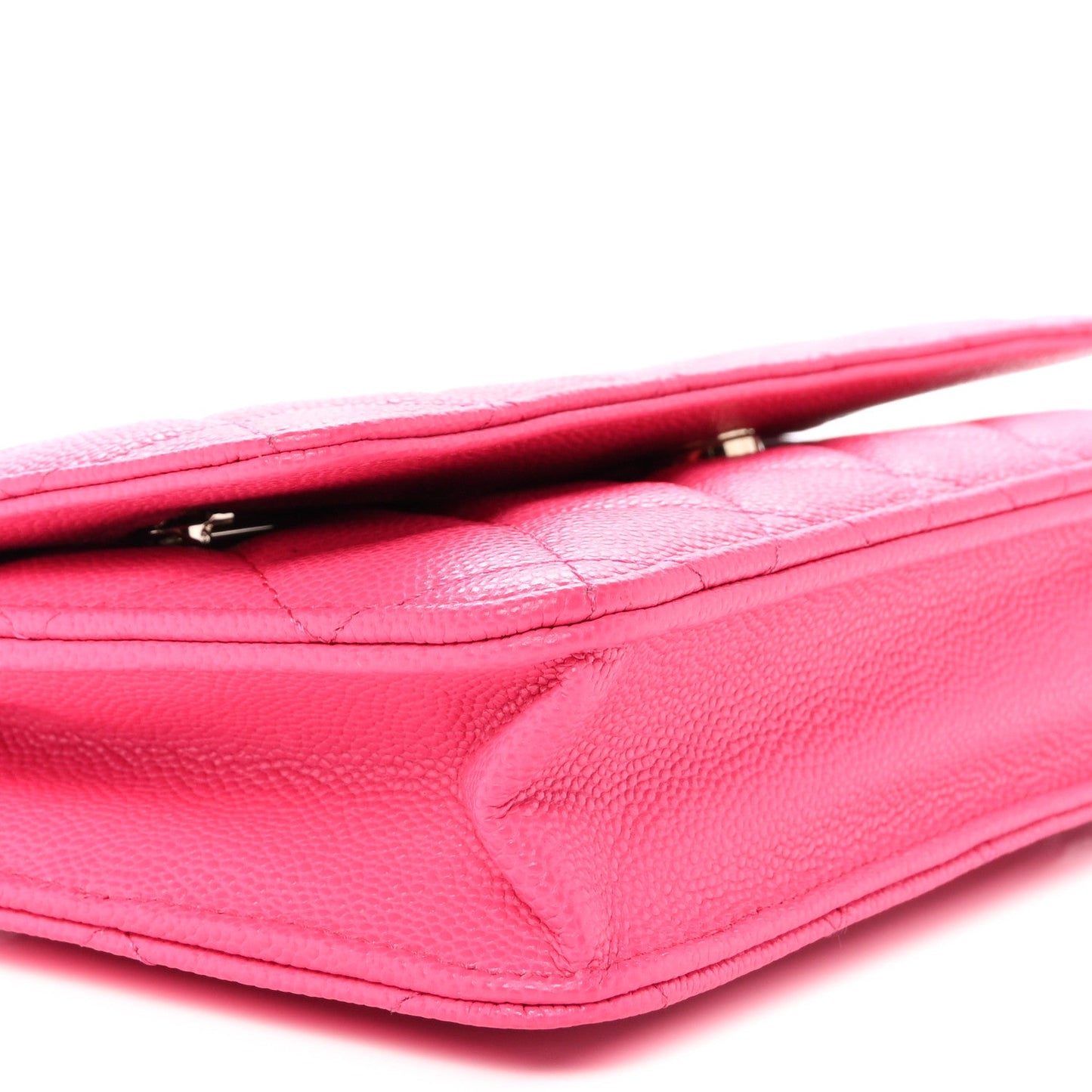 Caviar Quilted Wallet on Chain WOC Fuchsia