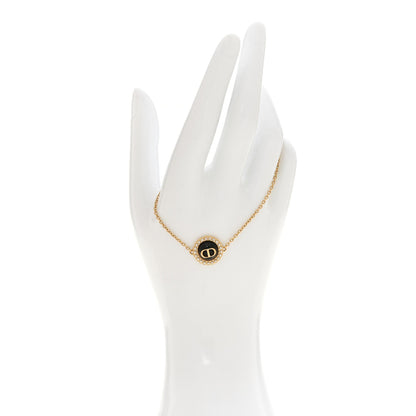 Pearl Glass Petit CD Baroque Bracelet Gold Black