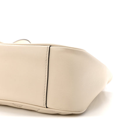 Calfskin Matelasse Small GG Marmont Shoulder Bag White