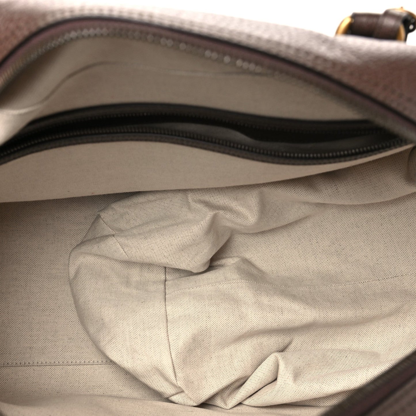GG Supreme Monogram Textured Dollar Calfskin Web Large Savoy Bowling Bag Beige Ebony New Acero
