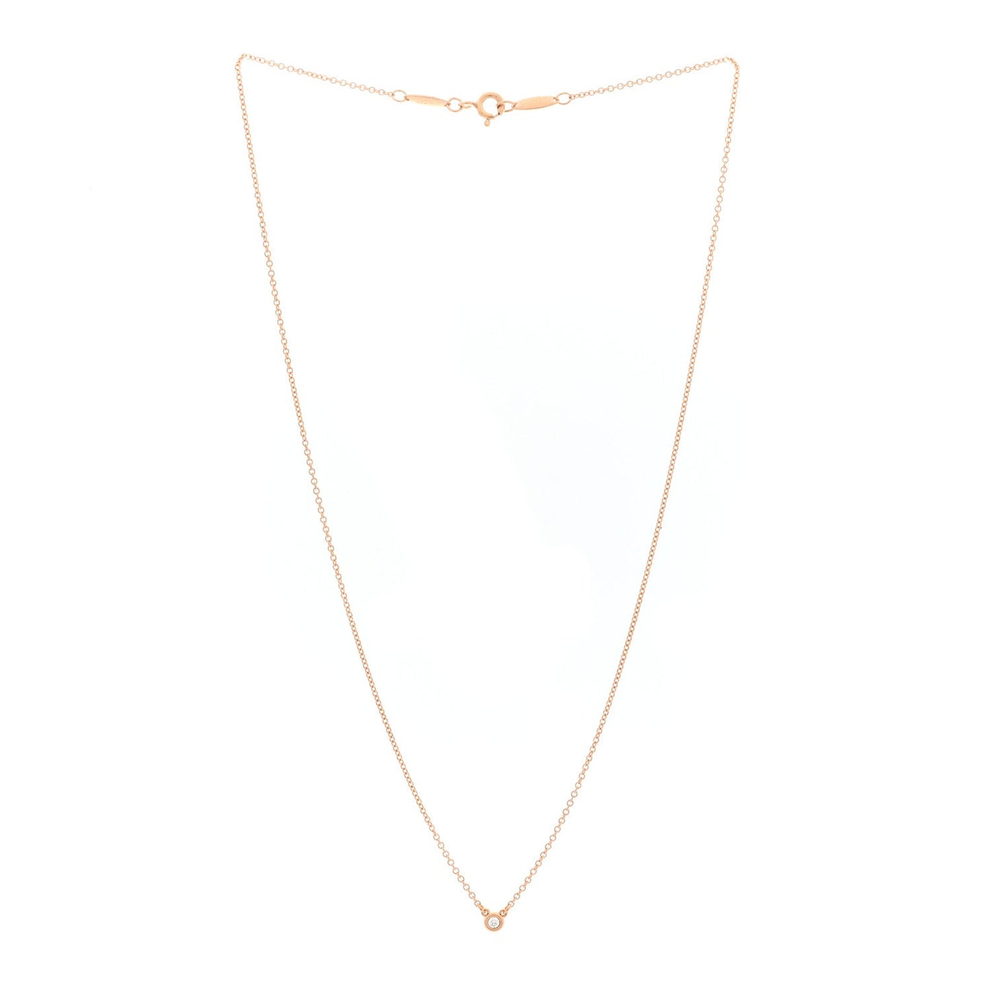 18K Rose Gold Diamond Elsa Peretti Diamonds by the Yard Necklace and Earrings Set