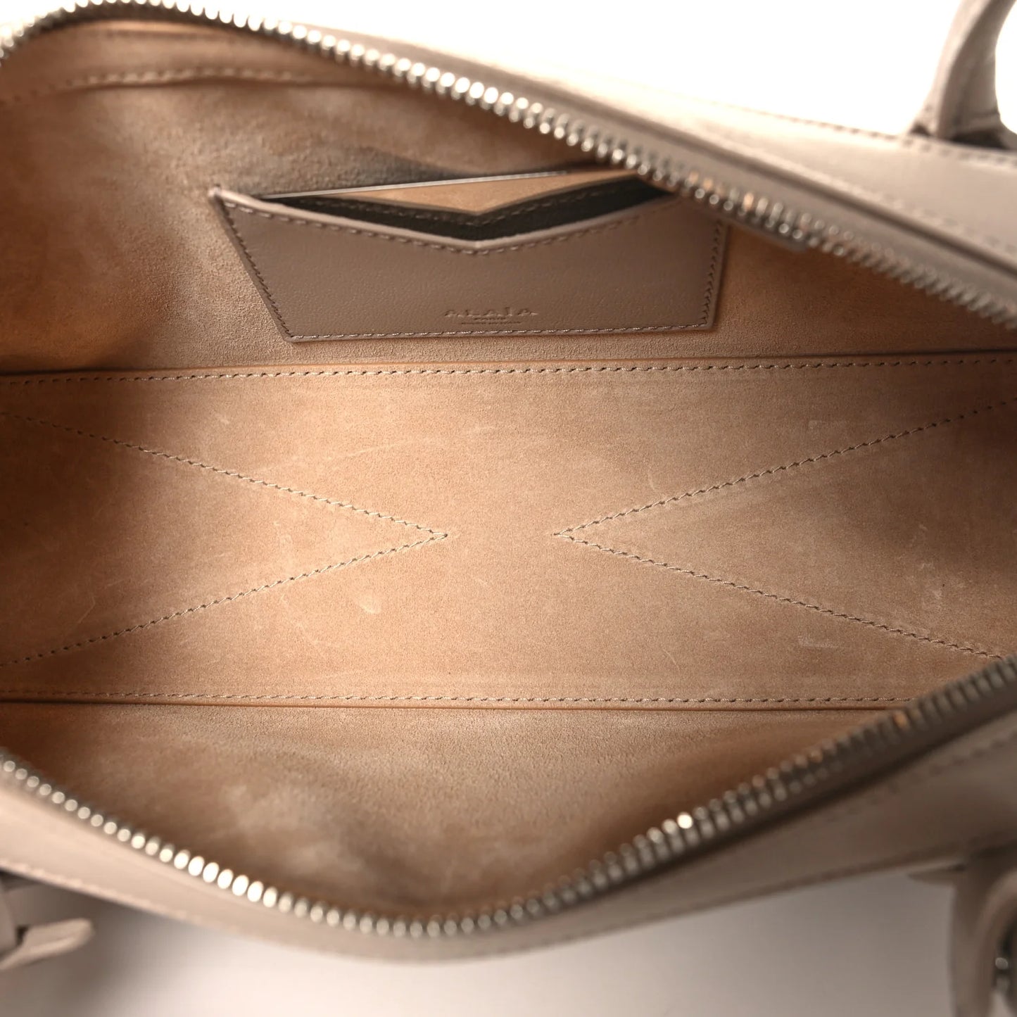 Alaia Shiny Goatskin Medium Le Teckel Bag Grege