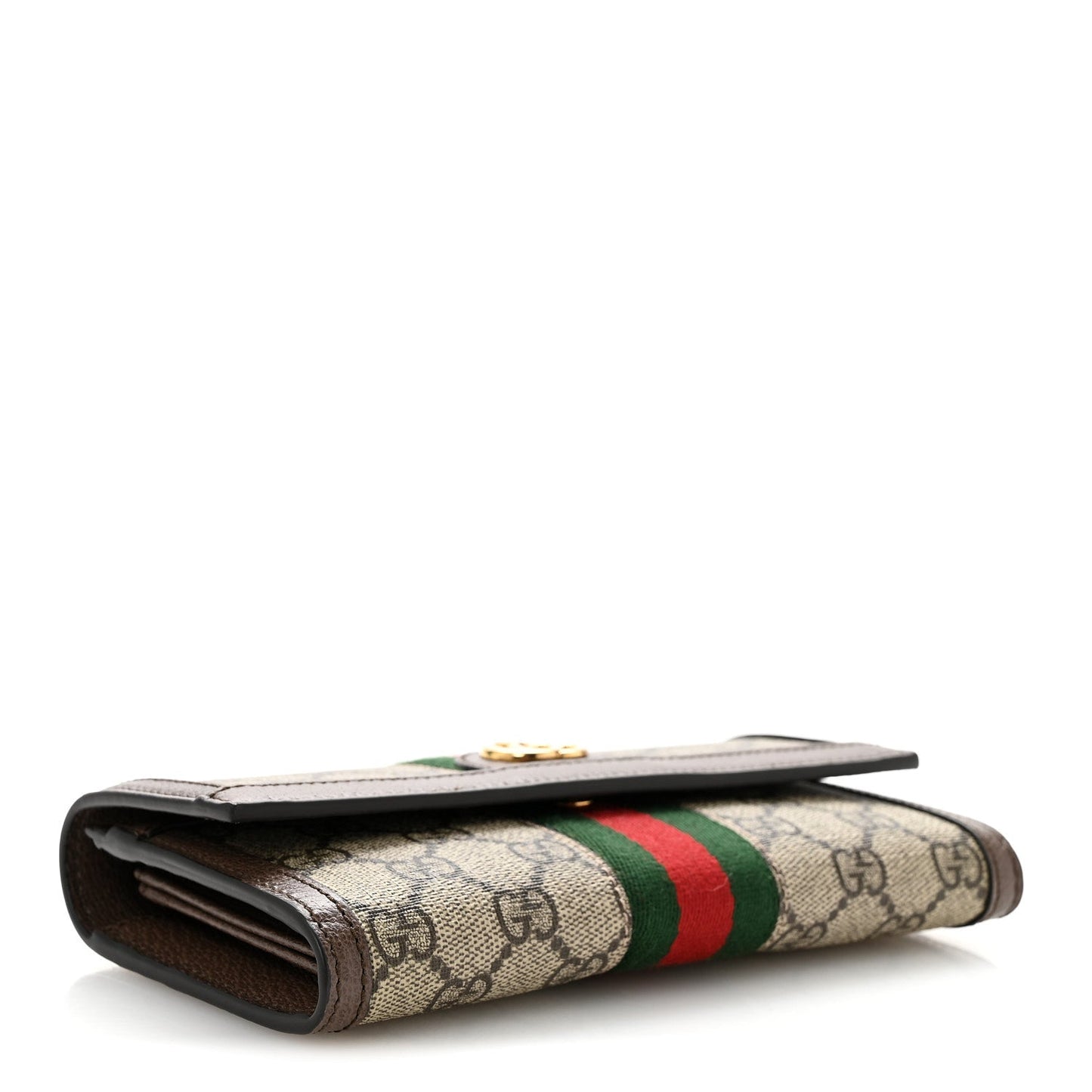 GG Supreme Monogram Web Ophidia Continental Wallet Brown